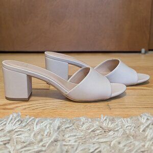 8.5 Cream Open Toe Mule Sandals